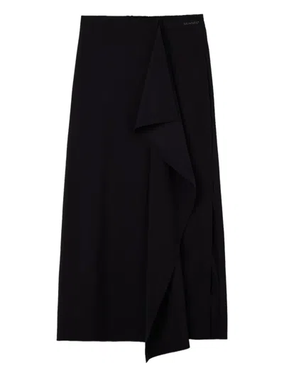 Sunnei Draped Ruffled Skirt In Black