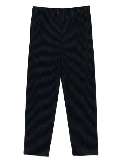 Homme Plisse Midnight Blue Polyester Pant In Black