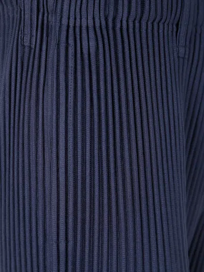 Homme Plisse Midnight Blue Polyester Pant In Black
