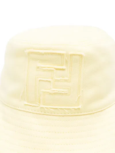 Fendi Ff-patch Bucket Hat In Neutral