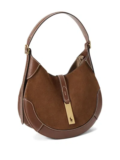 Polo Ralph Lauren Polo Id Suede Leather Small Shoulder Bag