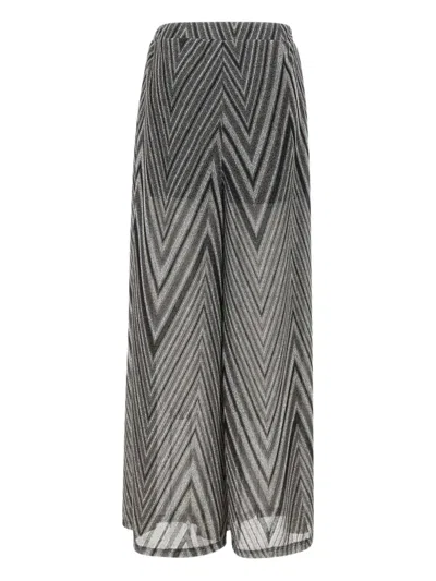 Kaos Geometric-pattern Flared Trousers In Gray