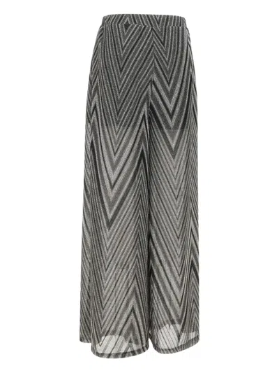 Kaos Geometric-pattern Flared Trousers In Gray