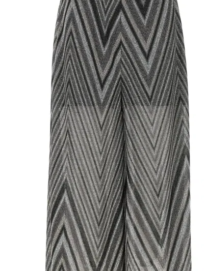 Kaos Geometric-pattern Flared Trousers In Gray