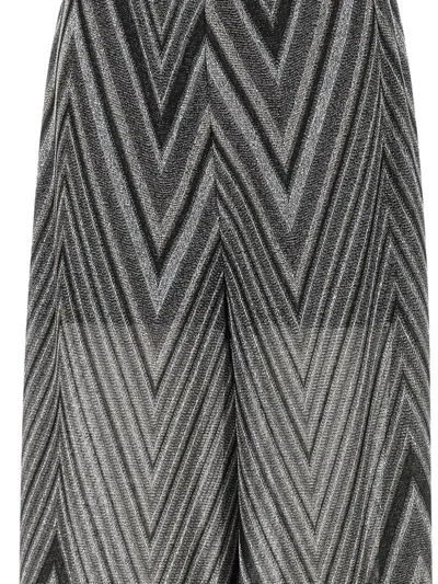 Kaos Geometric-pattern Flared Trousers In Gray