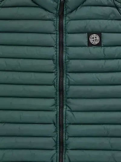 Stone Island Quilted Logo Gilet In Green