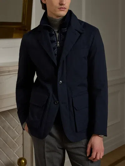 Ralph Lauren Kensington Hybrid Down Jacket In Blue