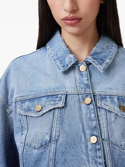 Allsaints Aki Crossover Denim Jacket In Blue