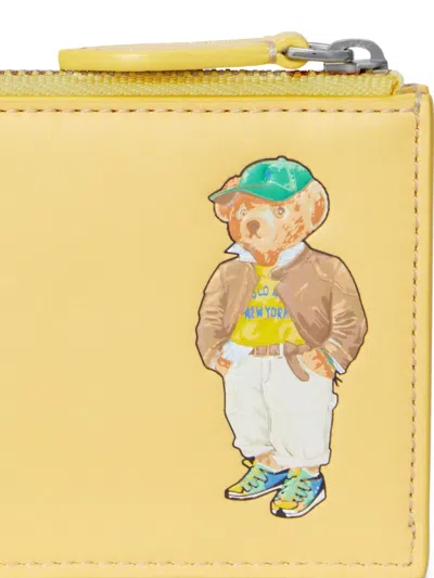 Polo Ralph Lauren Bear-print Cardholder In Yellow
