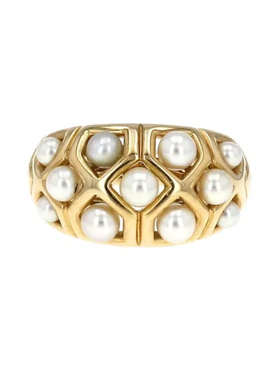 Pre-owned Van Cleef & Arpels Vintage  18kt Yellow Gold Pearl Ring