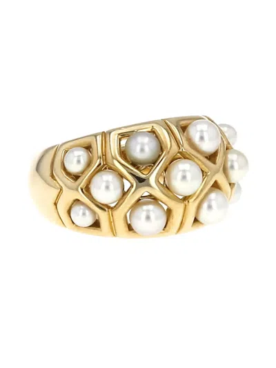 Pre-owned Van Cleef & Arpels Vintage  18kt Yellow Gold Pearl Ring