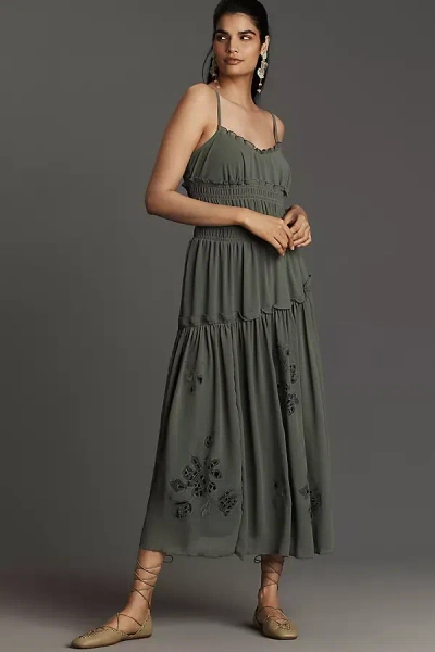 By Anthropologie Sleeveless Asymmetric Midi Dress