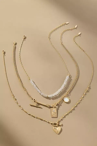 By Anthropologie Shades Of Sea Layered Necklaces: Delicate Charm Edition
