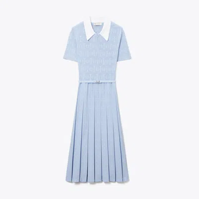 Tory Burch T Monogram Pointelle Pleated Dress