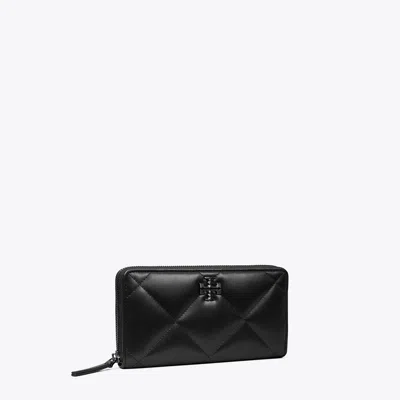 Tory Burch Kira Diamond Quilt Powder Coated Zip Continental Wallet