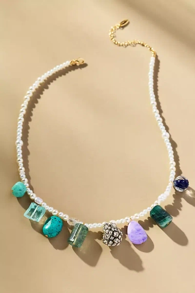 By Anthropologie Stone Beaded Pearl Necklace