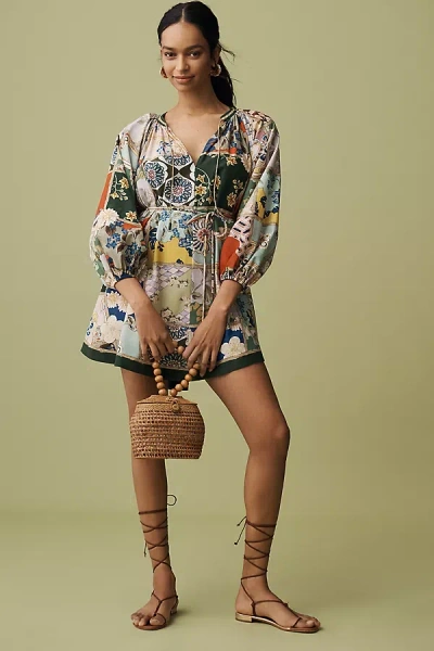 Alemais Bianca Long-sleeve V-neck Mini Dress