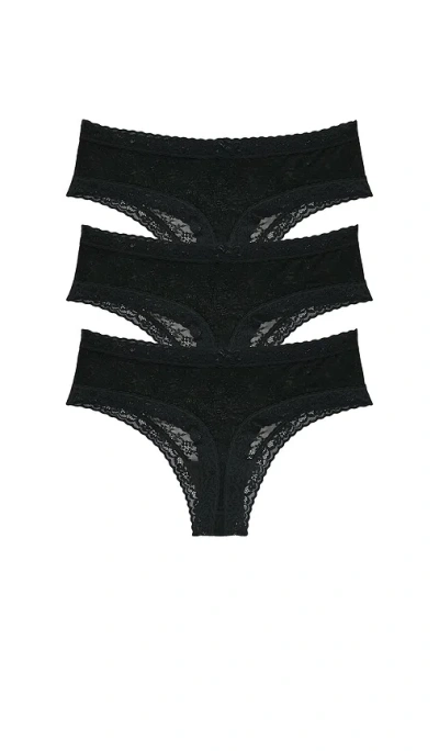 Natori Escape Thong 3-pack In Black