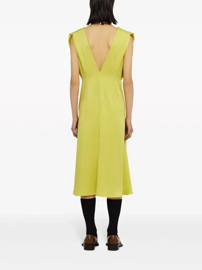 Jil Sander Vestido Midi Fruncido