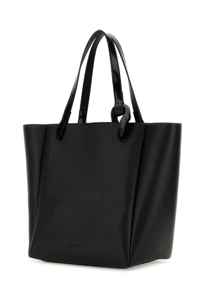 Jw Anderson Leather Corner Shopping Bag With Structured Silhouette