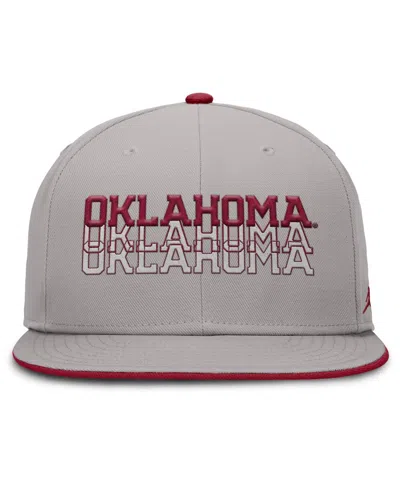 Jordan Men's Gray Oklahoma Sooners True Primetime Performance Fitted Hat