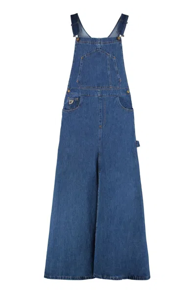 Lois Denim Overalls Dress In Blue