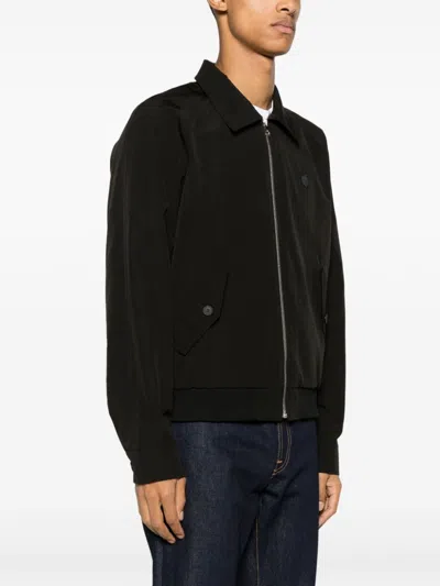 Maison Kitsuné Fox Appliqué Cotton Bomber Jacket In Black