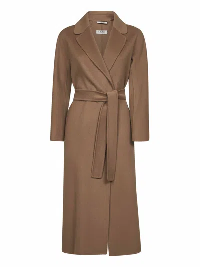 Max Mara S Camel Double Broadcloth Esturia Robe Coat