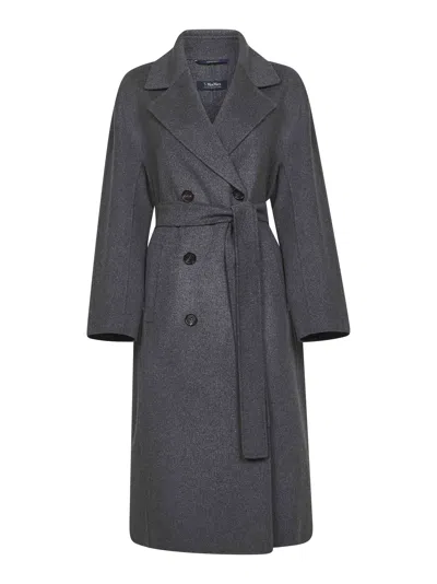 Max Mara S Grey Double Wool Paul Double-breasted Coat