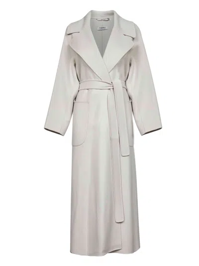 Max Mara S Ivory Double Doris Long Robe Coat