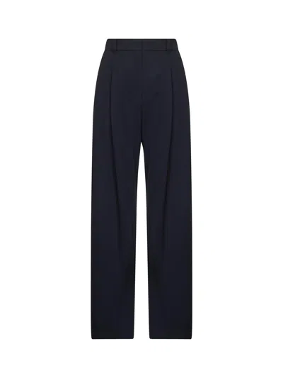 S Max Mara Blue Crêpe Wool Twill Siri Trousers