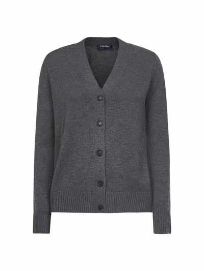Max Mara S Grey Wool Knit Apollo Cardigan