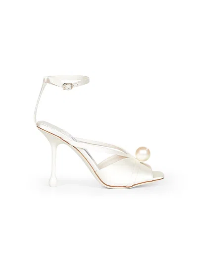 Jimmy Choo 95mm Siva Pearl-embellished Sandals In White