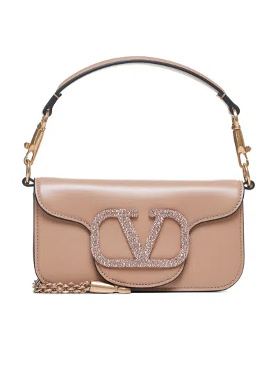 Valentino Loco Small Vlogo Lambskin Shoulder Bag In Pink