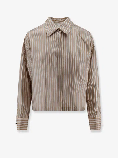 Max Mara Women Brama Striped Silk Shirt