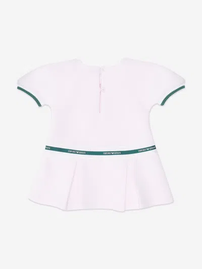 Emporio Armani Baby Girls Logo Tape Dress In White