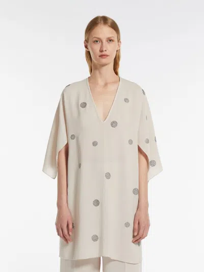 Max Mara Beige Dumbo Top With Strass Pots In Neutral