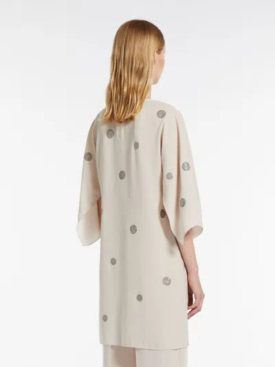 Max Mara Beige Dumbo Top With Strass Pots In Neutral