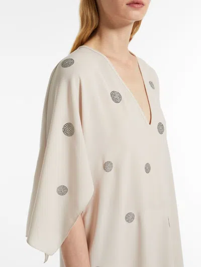 Max Mara Beige Dumbo Top With Strass Pots In Neutral