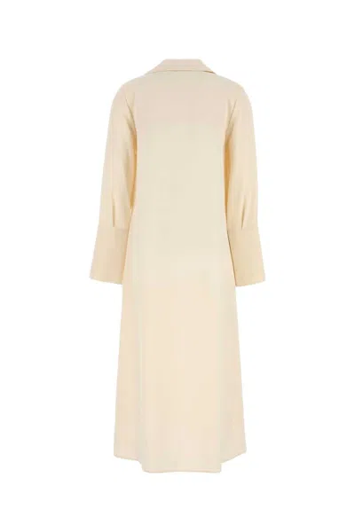 Max Mara Cream Stretch Silk Ossola Dress