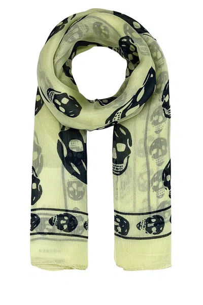 Alexander Mcqueen Skull Print Sheer Silk Scarf
