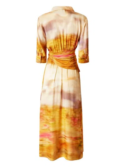 Pinko 'rosabella' Midi Dress In Satin With Print