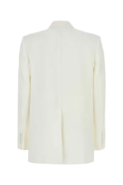 Max Mara Studio White Triacetate Blend Furetto Blazer In Neutral