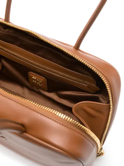Miu Miu Beau Medium Leather Bag In Brown