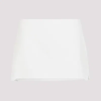 Miu Miu Linen-cotton Blend Skirt With Embroidered Hem Detail In White