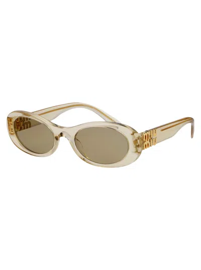 Miu Miu Sabbia Trasparente Acetate Sunglasses In Brown