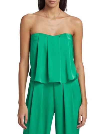 Ramy Brook Women's Kennedi Satin Strapless Top In Green