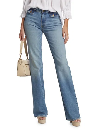 Ramy Brook Women's Itzel Mid-rise Wide-leg Jeans In Blue