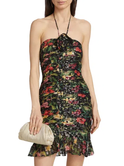 Ramy Brook Margret Ruched Ruffle Mini Dress In Multi