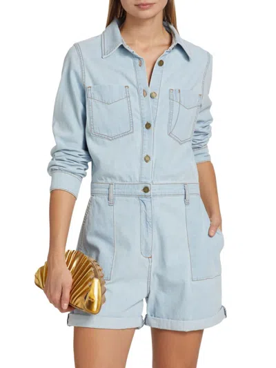 Ramy Brook Women's Lavinia Denim Romper In Blue